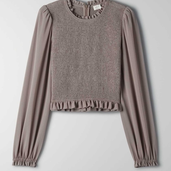 NWOT Aritzia Wilfred Tempest Blouse – Turner Taupe – Size S - Picture 7 of 7